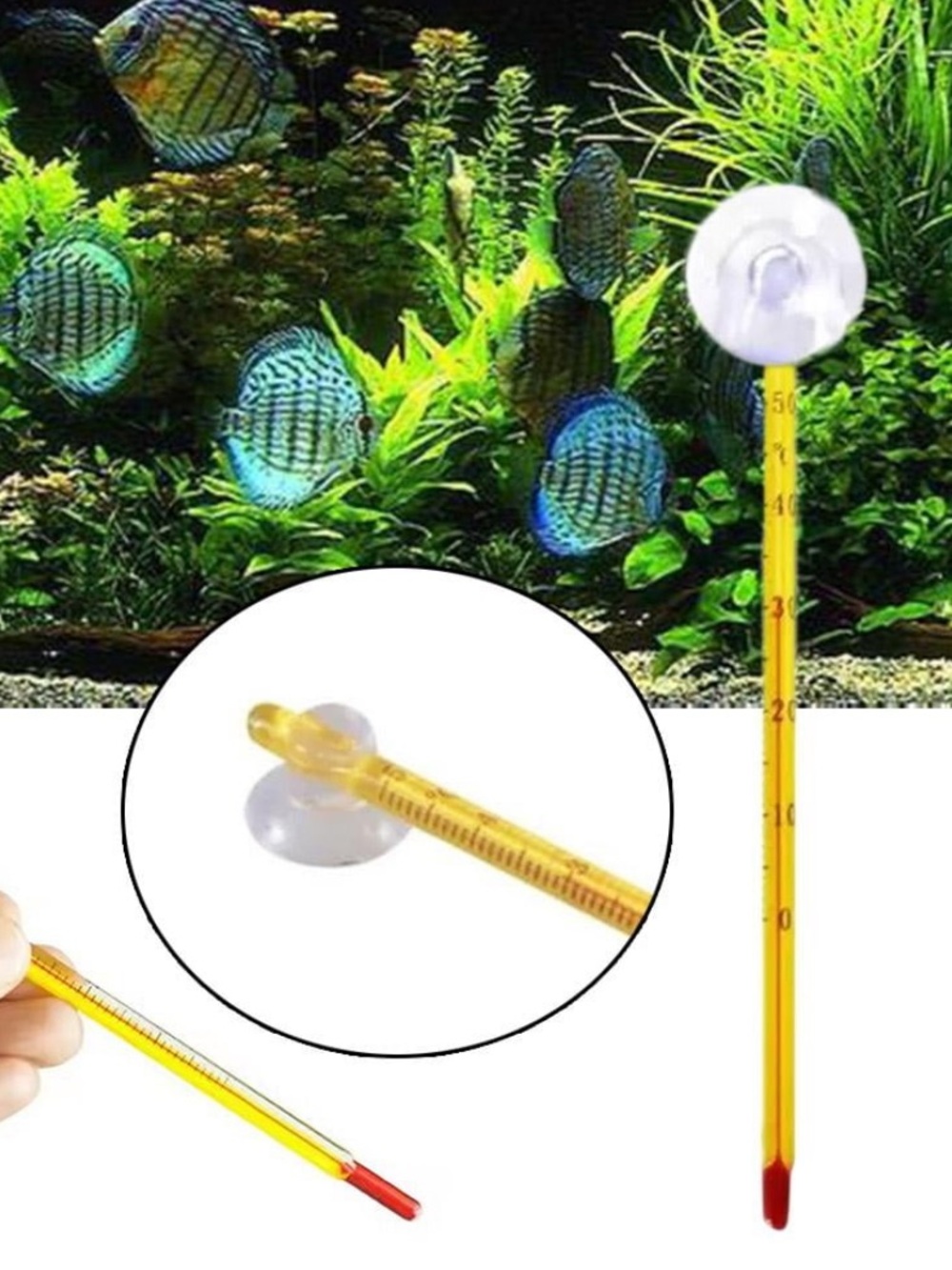 Glass fish tank water temperature thermometer aquarium, high precision
